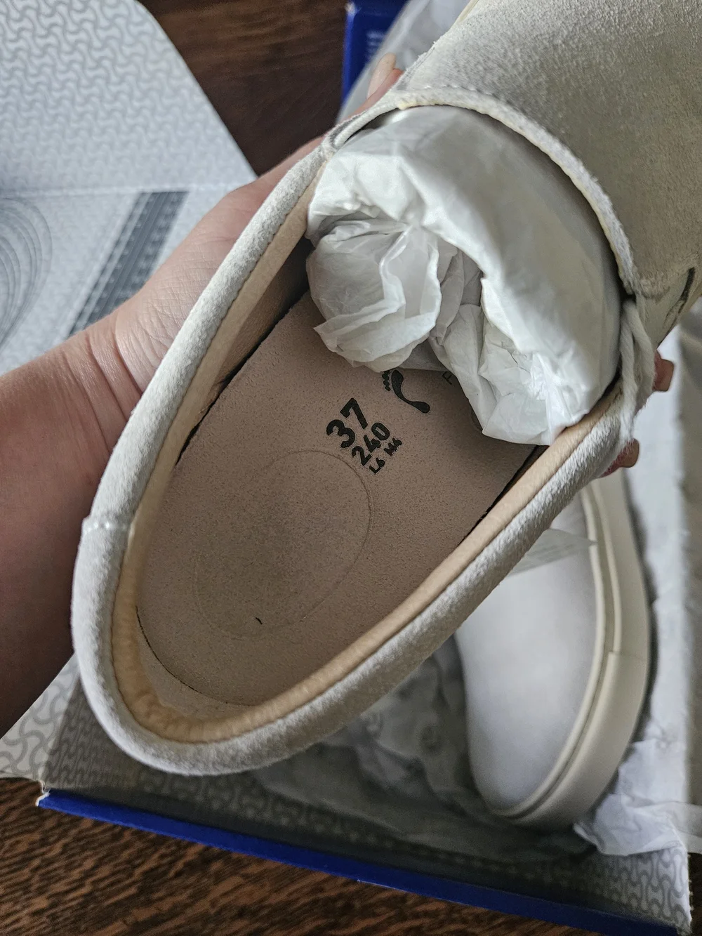 Birkenstock Oswego Slip-On Sneakers NWT | Antique White Suede | EU 37
